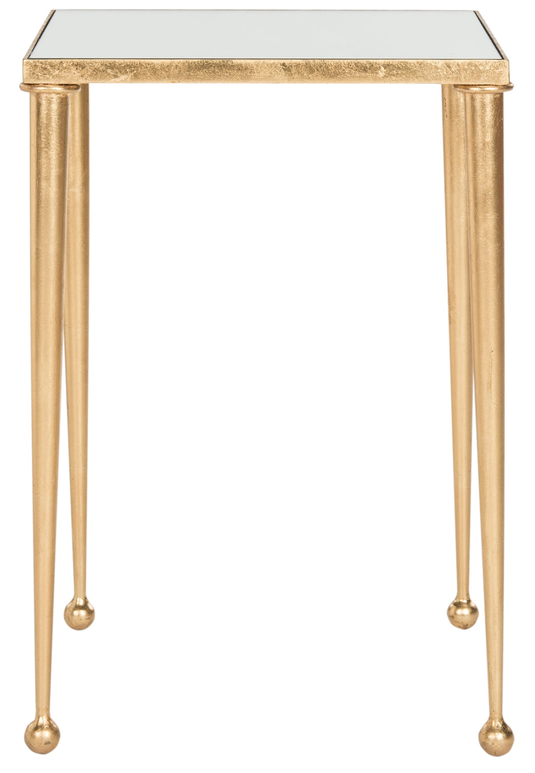 Nyacko Mirror Top Gold Leaf End Table