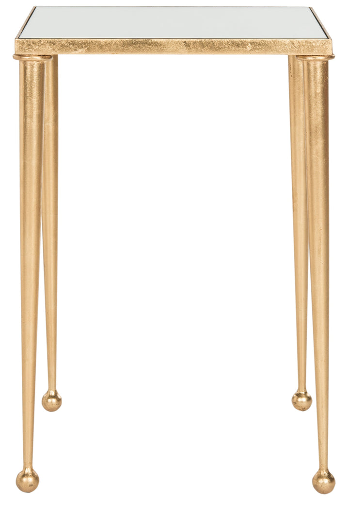 Nyacko Mirror Top Gold Leaf End Table