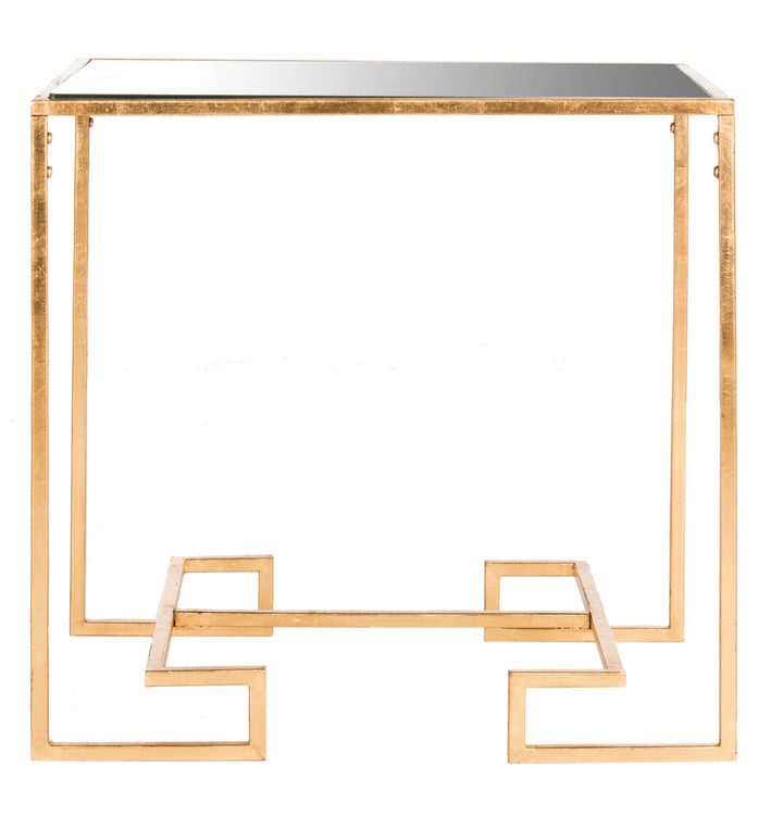 Seamus Gold Leaf Greek Key Accent Table