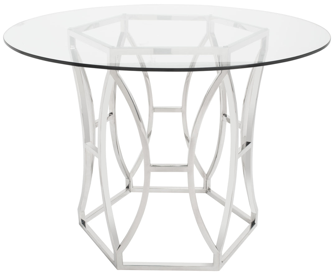 American Home Furniture Safavieh Couture Shaw 42" Glass Top Dining Table
