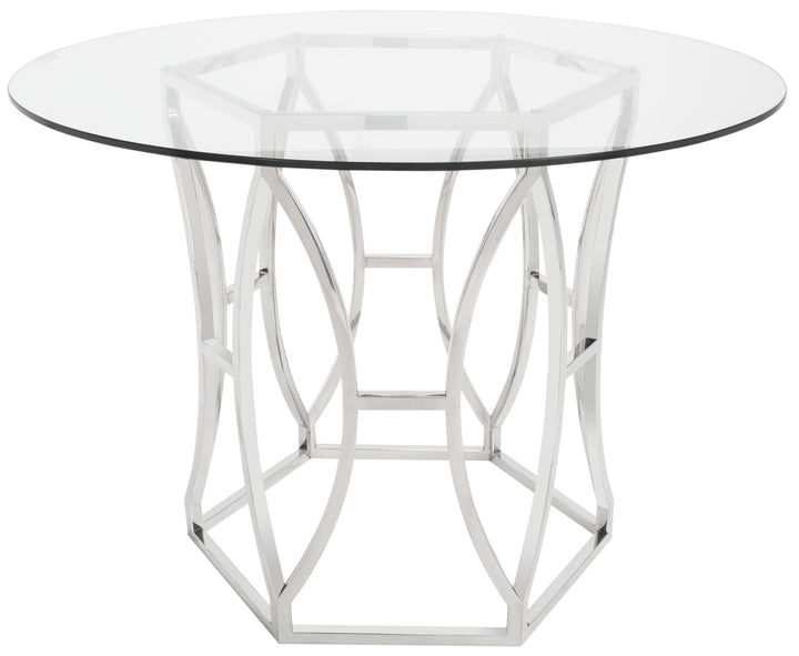 American Home Furniture Safavieh Couture Shaw 42" Glass Top Dining Table