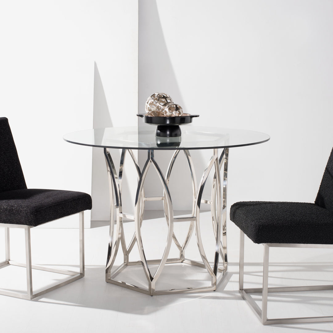 American Home Furniture Safavieh Couture Shaw 42" Glass Top Dining Table