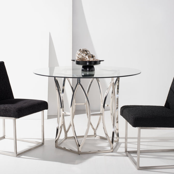 American Home Furniture Safavieh Couture Shaw 42" Glass Top Dining Table