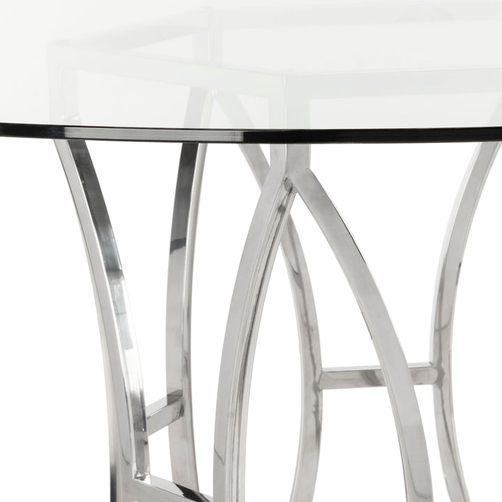 American Home Furniture Safavieh Couture Shaw 42" Glass Top Dining Table