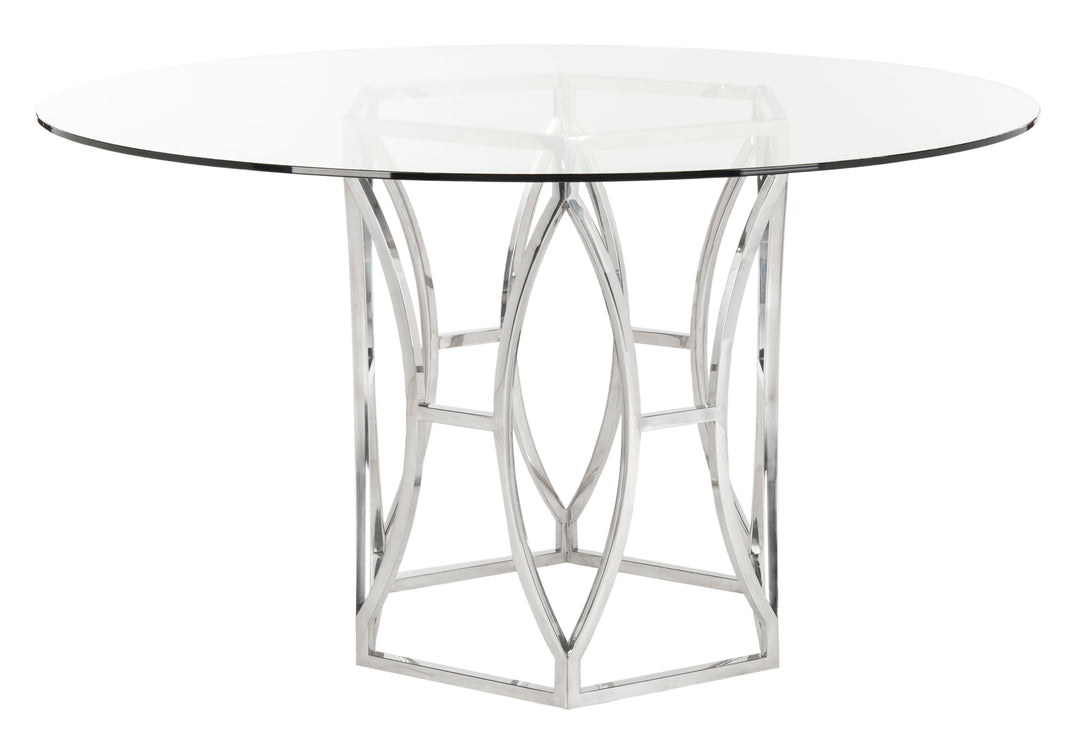 American Home Furniture Safavieh Couture Shaw 42" Glass Top Dining Table