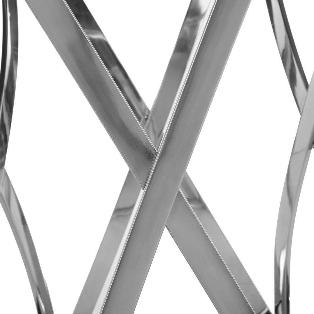 American Home Furniture Safavieh Couture Kyrie 54" Glass Top Dining Table/ Chrome