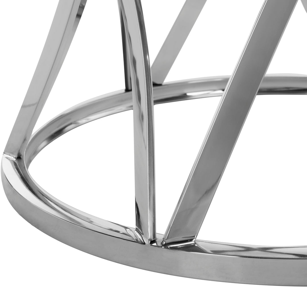 American Home Furniture Safavieh Couture Kyrie 54" Glass Top Dining Table/ Chrome