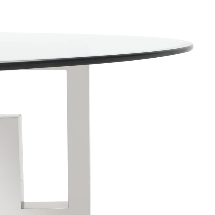 American Home Furniture Safavieh Couture Harlan 54" Round Glass Top Dining Table