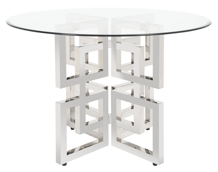 American Home Furniture Safavieh Couture Harlan 54" Round Glass Top Dining Table