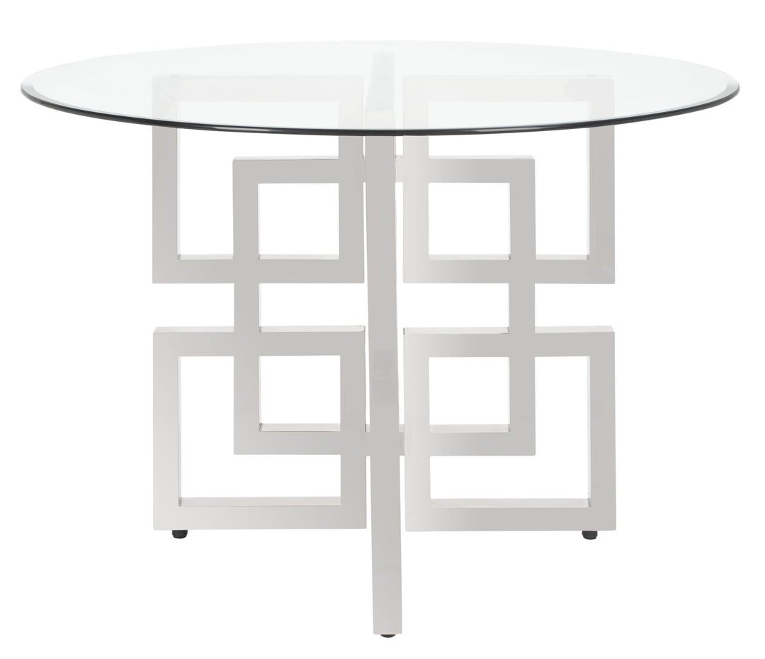 American Home Furniture Safavieh Couture Harlan 54" Round Glass Top Dining Table