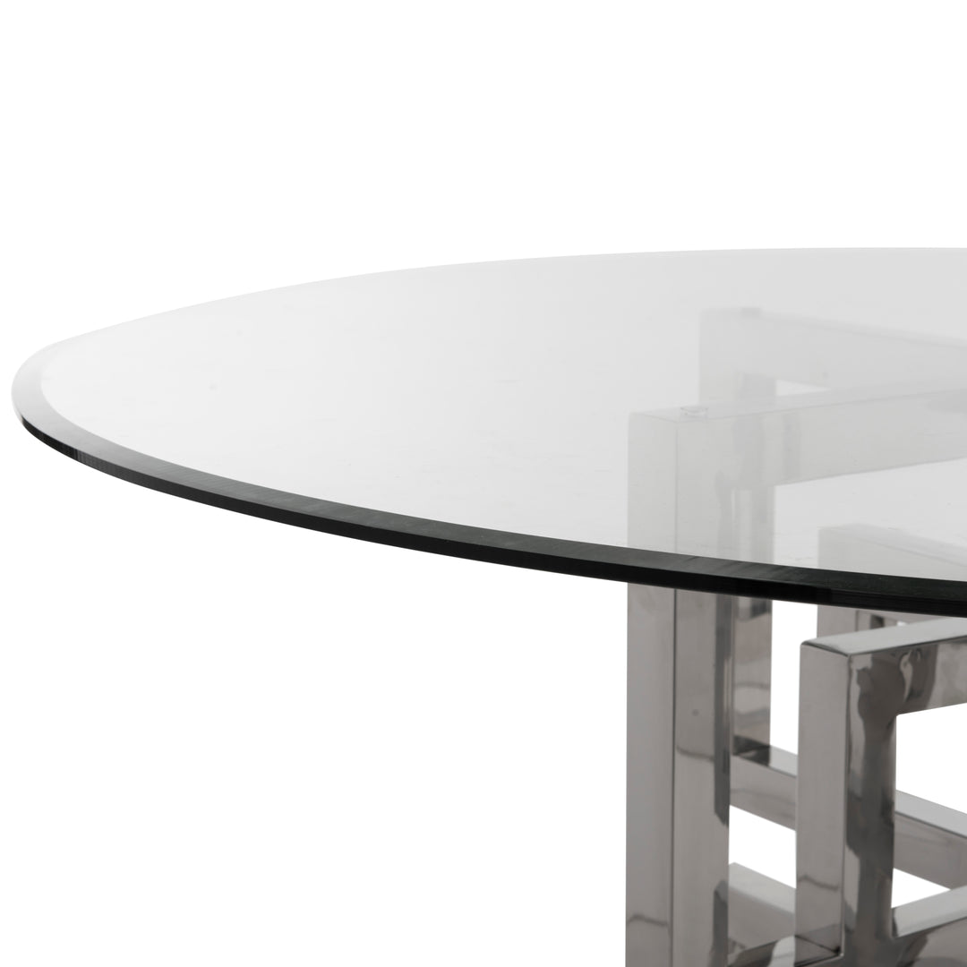 American Home Furniture Safavieh Couture Harlan 54" Round Glass Top Dining Table