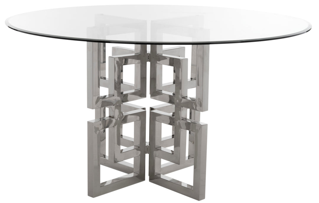 American Home Furniture Safavieh Couture Harlan 54" Round Glass Top Dining Table