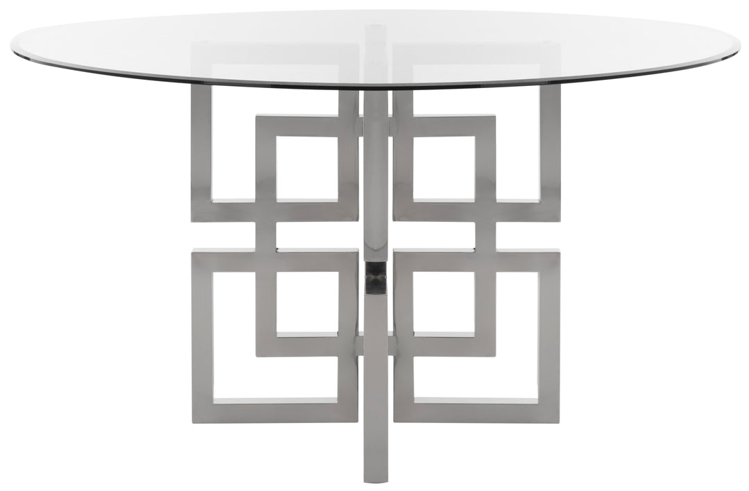 American Home Furniture Safavieh Couture Harlan 54" Round Glass Top Dining Table