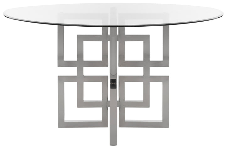 American Home Furniture Safavieh Couture Harlan 54" Round Glass Top Dining Table