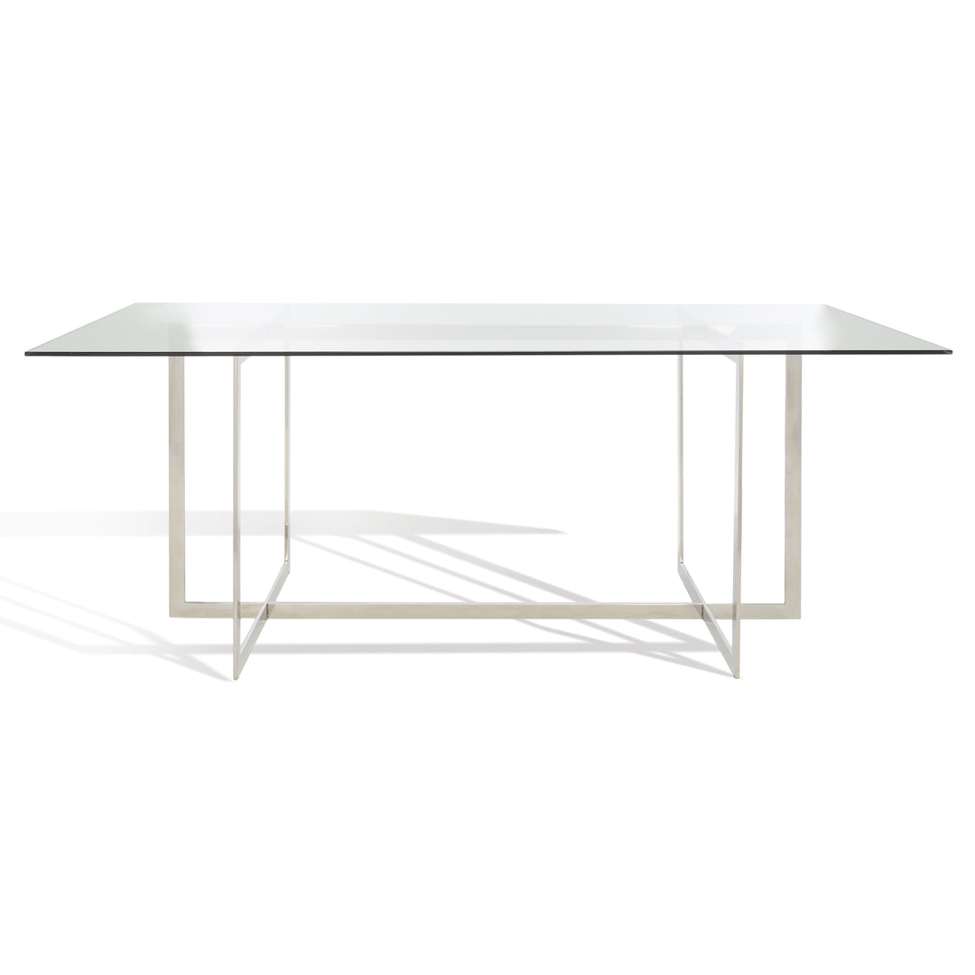 American Home Furniture Safavieh Couture Fidel Polished Glass Top Dining Table
