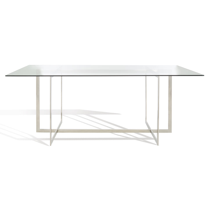 American Home Furniture Safavieh Couture Fidel Polished Glass Top Dining Table
