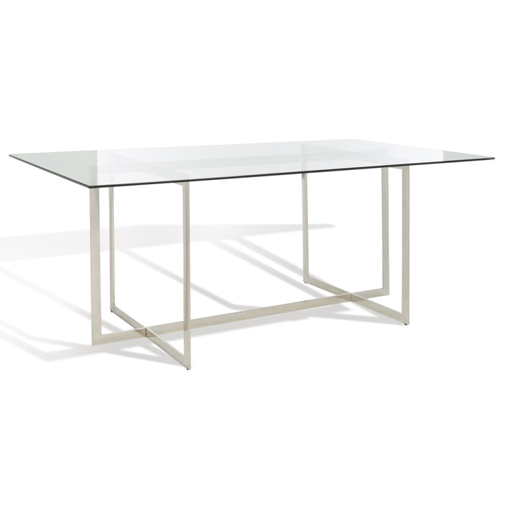 American Home Furniture Safavieh Couture Fidel Polished Glass Top Dining Table