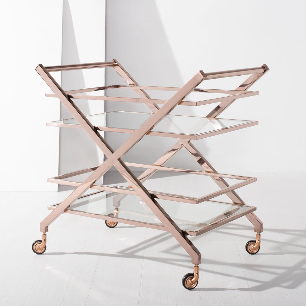 American Home Furniture Safavieh Couture Marcelo Metal Bar Cart