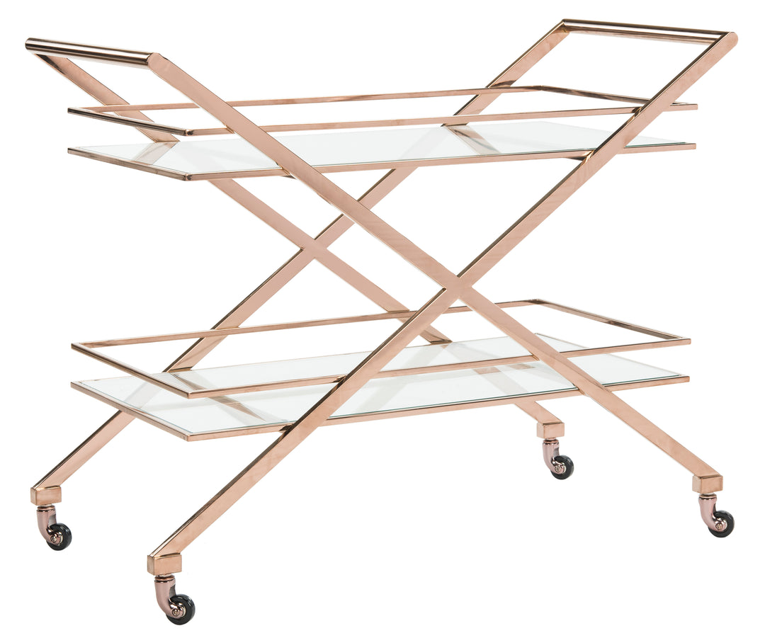 American Home Furniture Safavieh Couture Marcelo Metal Bar Cart