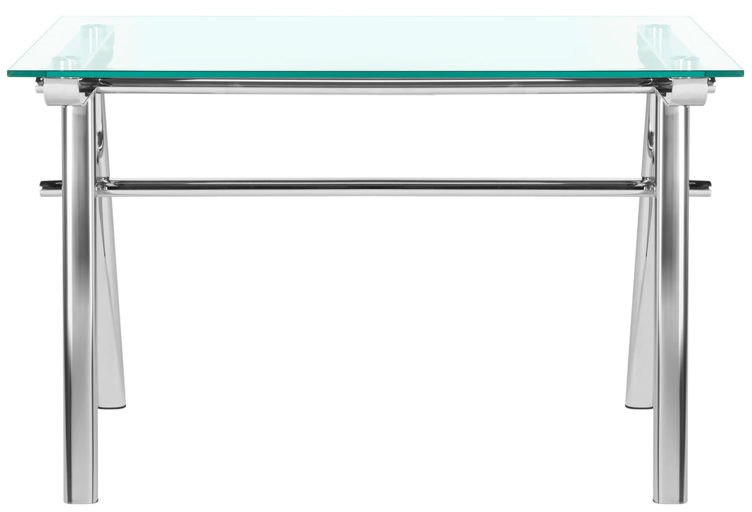 American Home Furniture Safavieh Couture Elza Glass Top Metal Desk