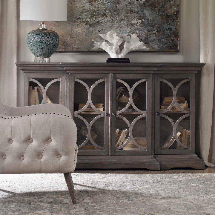 American Home Furniture Uttermost Belino Wooden 4 Door Sideboard