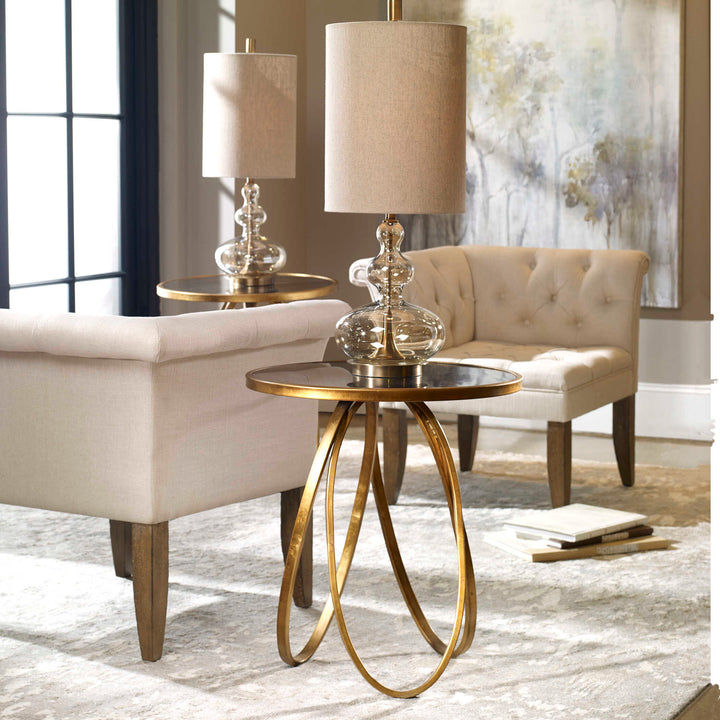 American Home Furniture Uttermost Montrez Gold Side Table