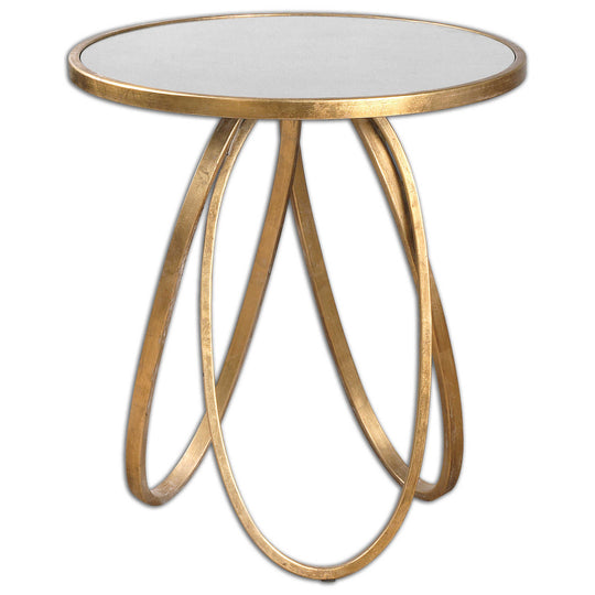 American Home Furniture Uttermost Montrez Gold Side Table