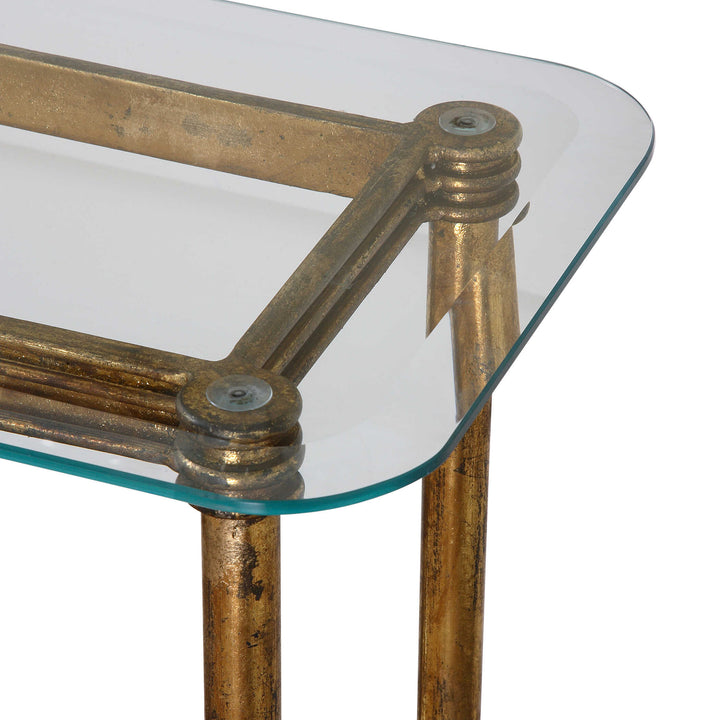 American Home Furniture Uttermost Elenio Glass Console Table