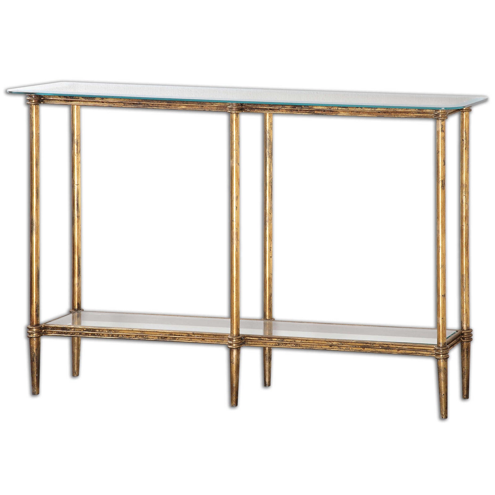 American Home Furniture Uttermost Elenio Glass Console Table