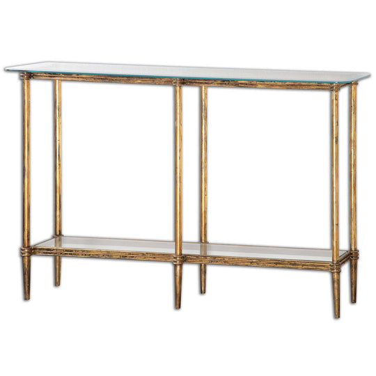 American Home Furniture Uttermost Elenio Glass Console Table