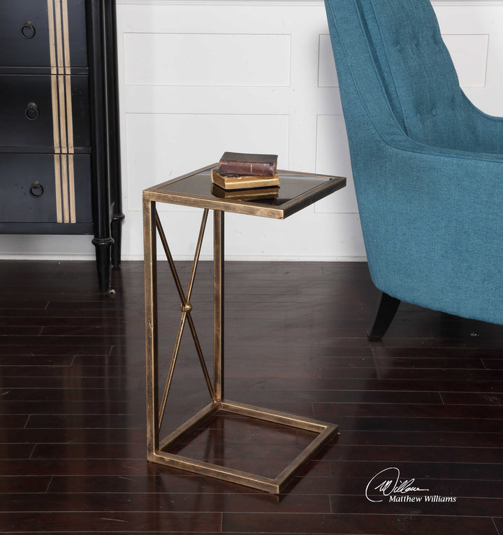 American Home Furniture Uttermost Zafina Gold Accent Table