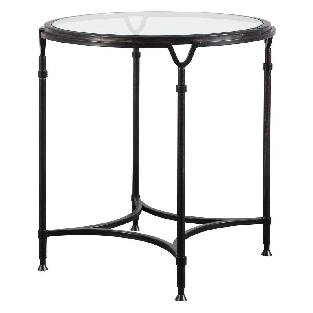American Home Furniture Uttermost Samson Glass Side Table
