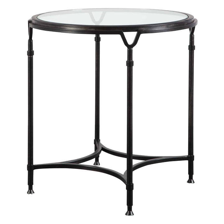American Home Furniture Uttermost Samson Glass Side Table