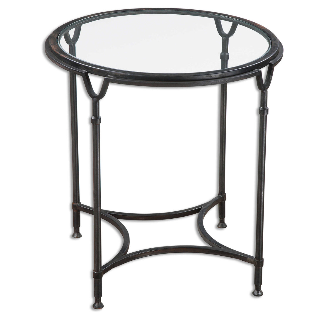 American Home Furniture Uttermost Samson Glass Side Table