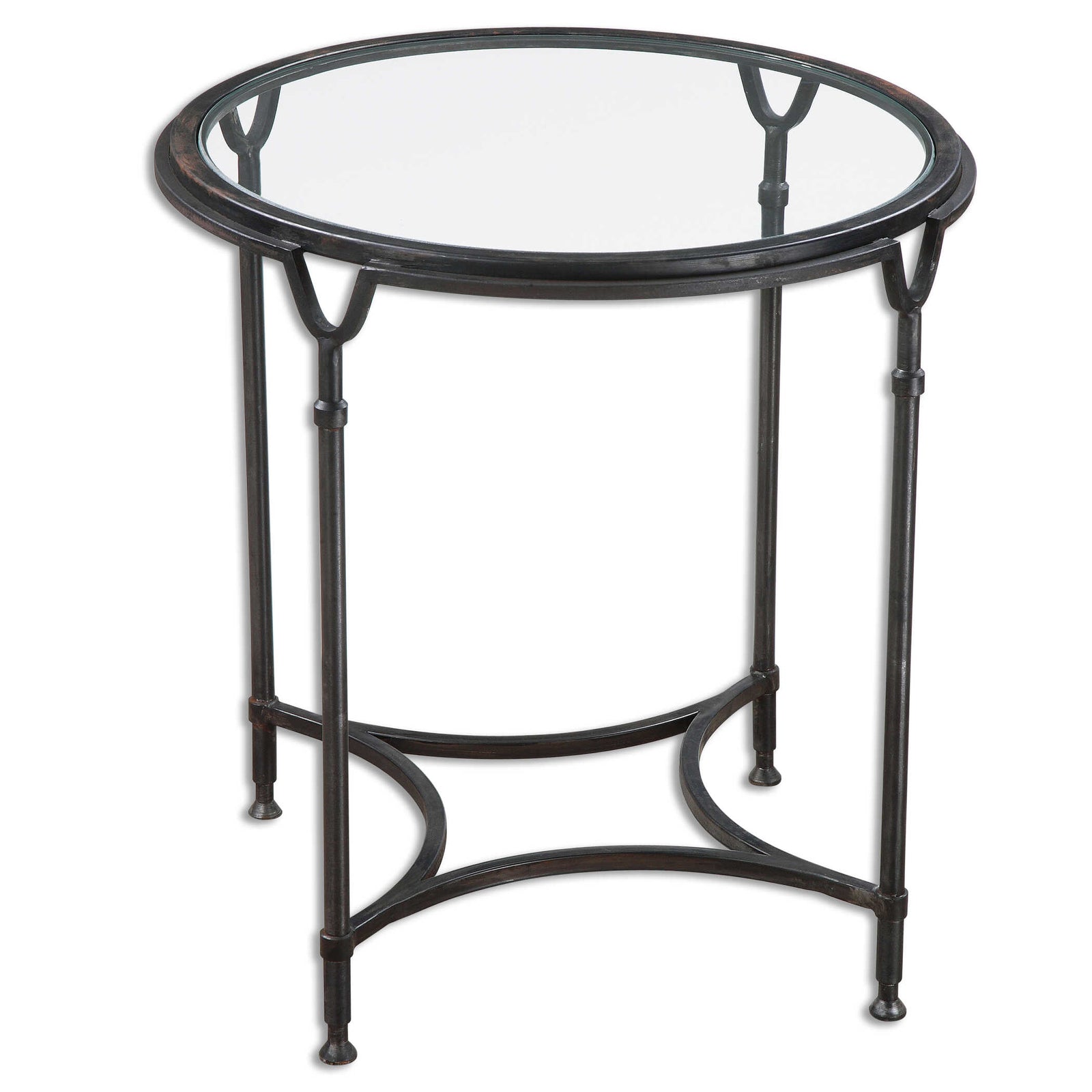 American Home Furniture Uttermost Samson Glass Side Table