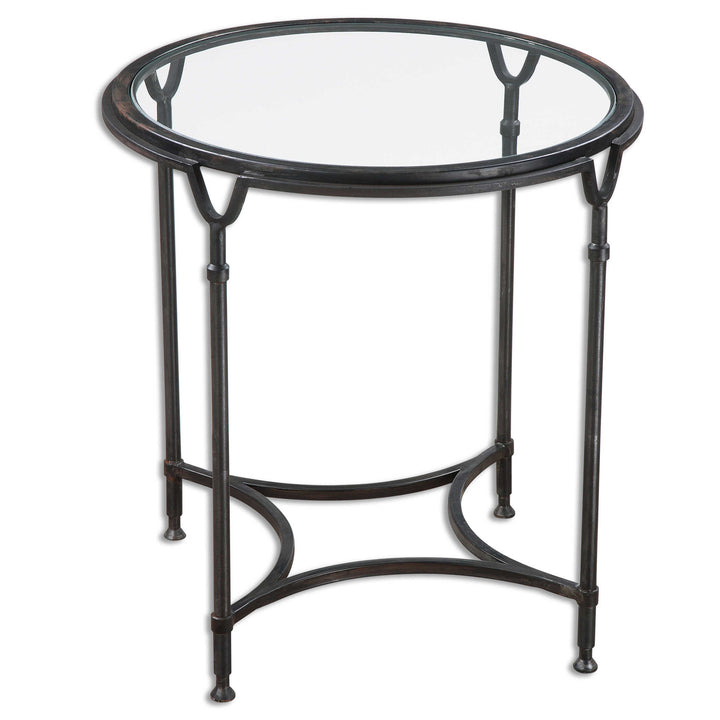 American Home Furniture Uttermost Samson Glass Side Table