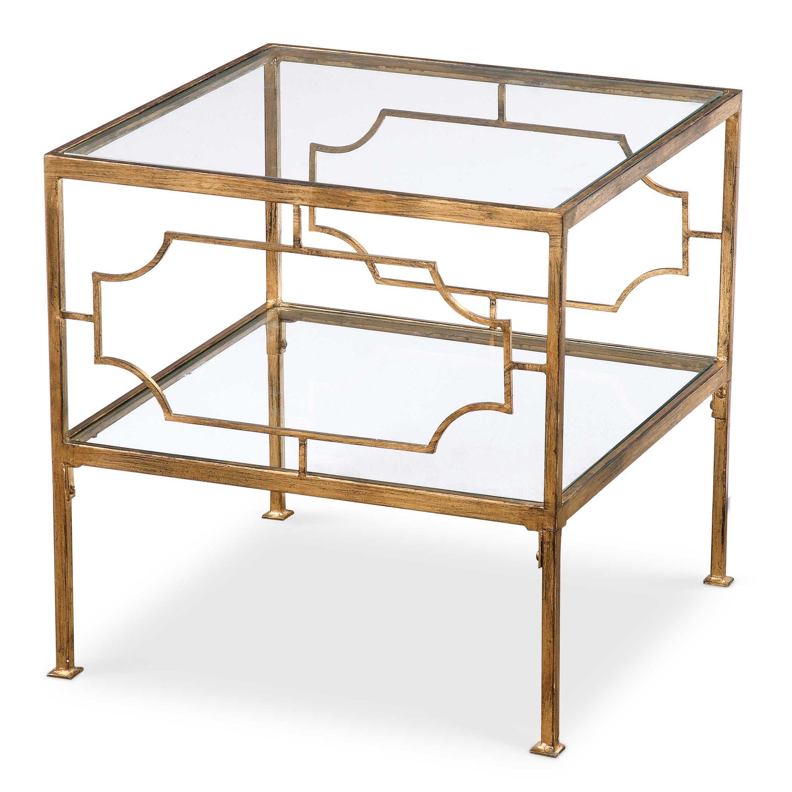 American Home Furniture Uttermost Genell Gold Cube Table