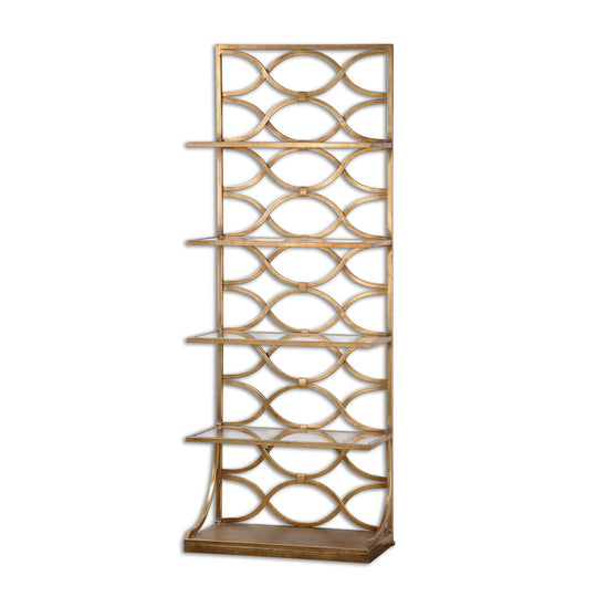 American Home Furniture Uttermost Lashaya Gold Etagere