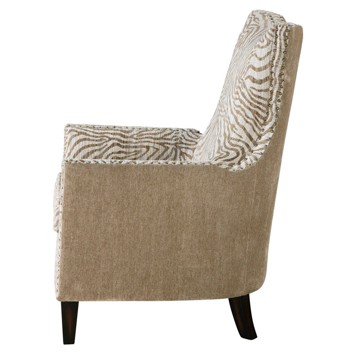 American Home Furniture Uttermost Kiango Animal Pattern Armchair