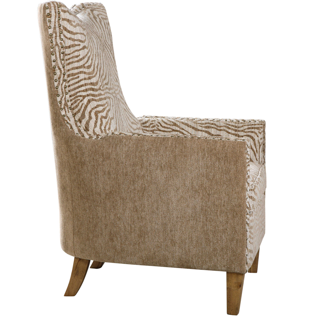 American Home Furniture Uttermost Kiango Animal Pattern Armchair