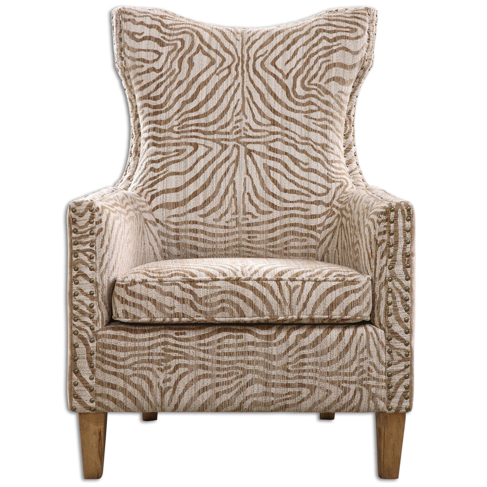 American Home Furniture Uttermost Kiango Animal Pattern Armchair