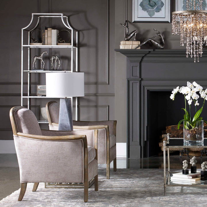 American Home Furniture Uttermost Aurelie Silver Etagere