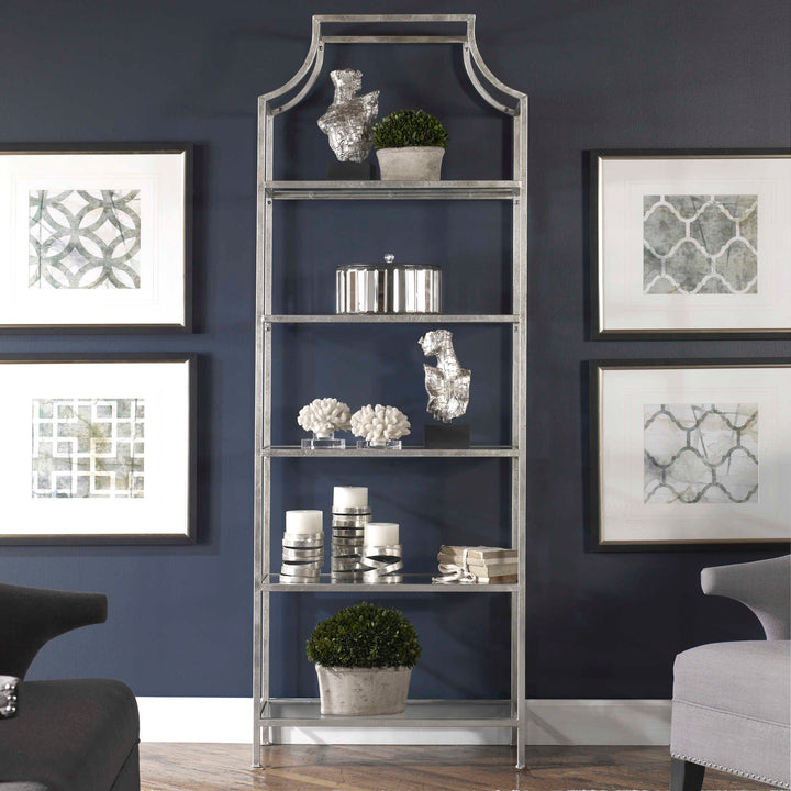 American Home Furniture Uttermost Aurelie Silver Etagere