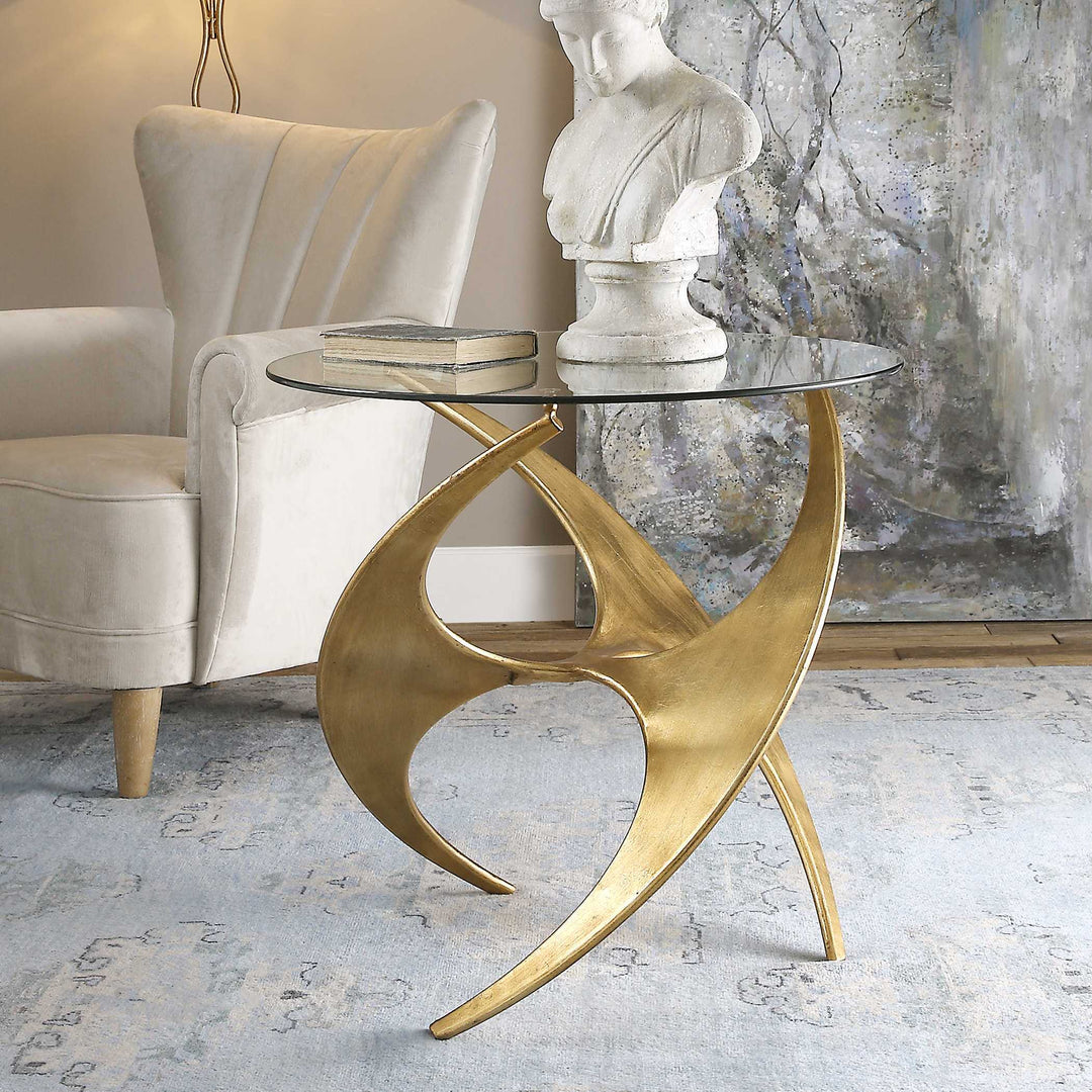 American Home Furniture Uttermost Graciano Glass Side Table