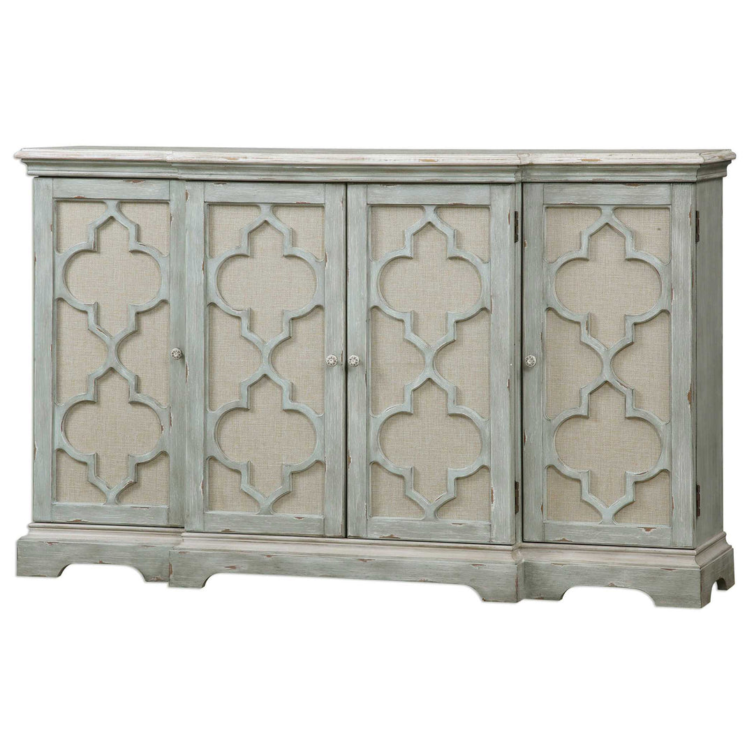 American Home Furniture Uttermost Sophie 4 Door Grey Cabinet