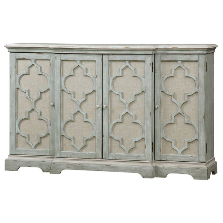 American Home Furniture Uttermost Sophie 4 Door Grey Cabinet