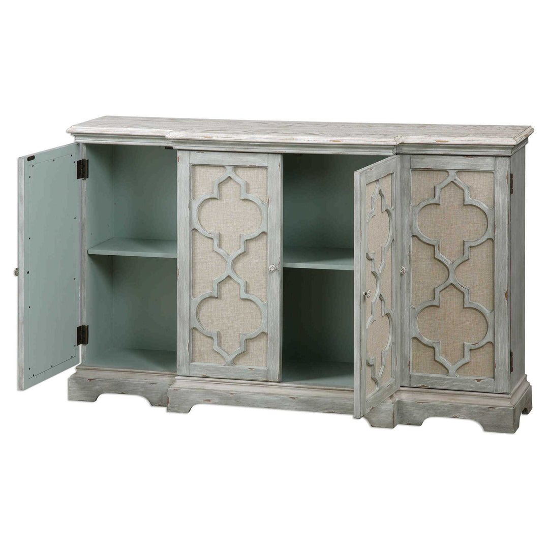 American Home Furniture Uttermost Sophie 4 Door Grey Cabinet