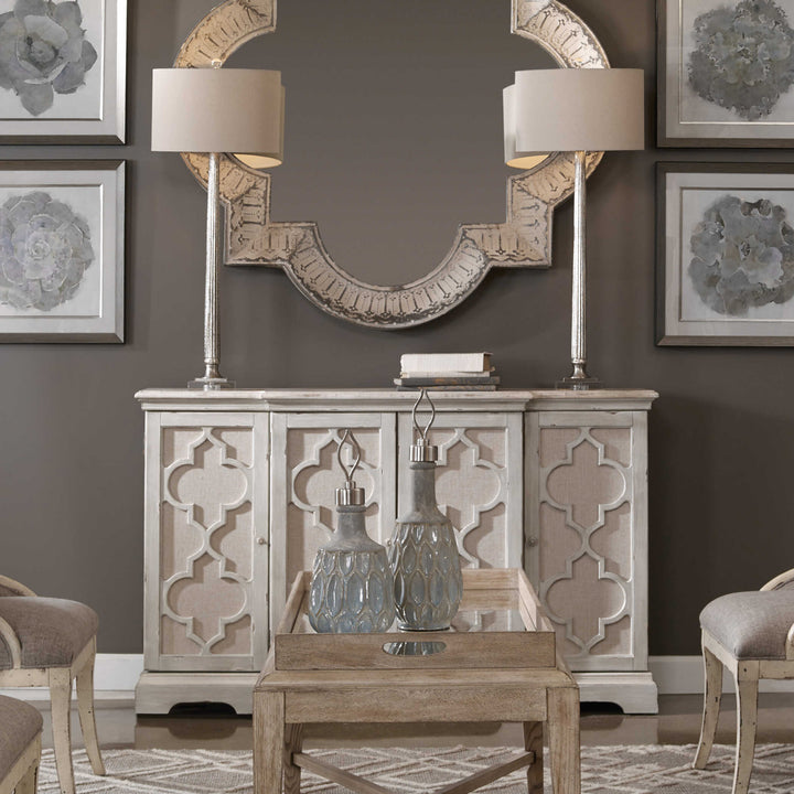 American Home Furniture Uttermost Sophie 4 Door Grey Cabinet