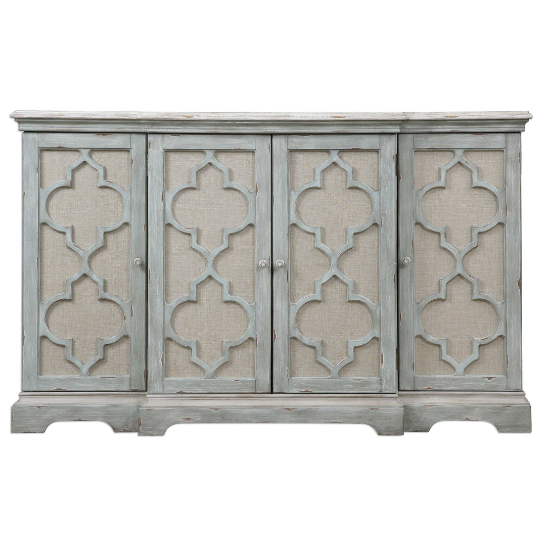 American Home Furniture Uttermost Sophie 4 Door Grey Cabinet