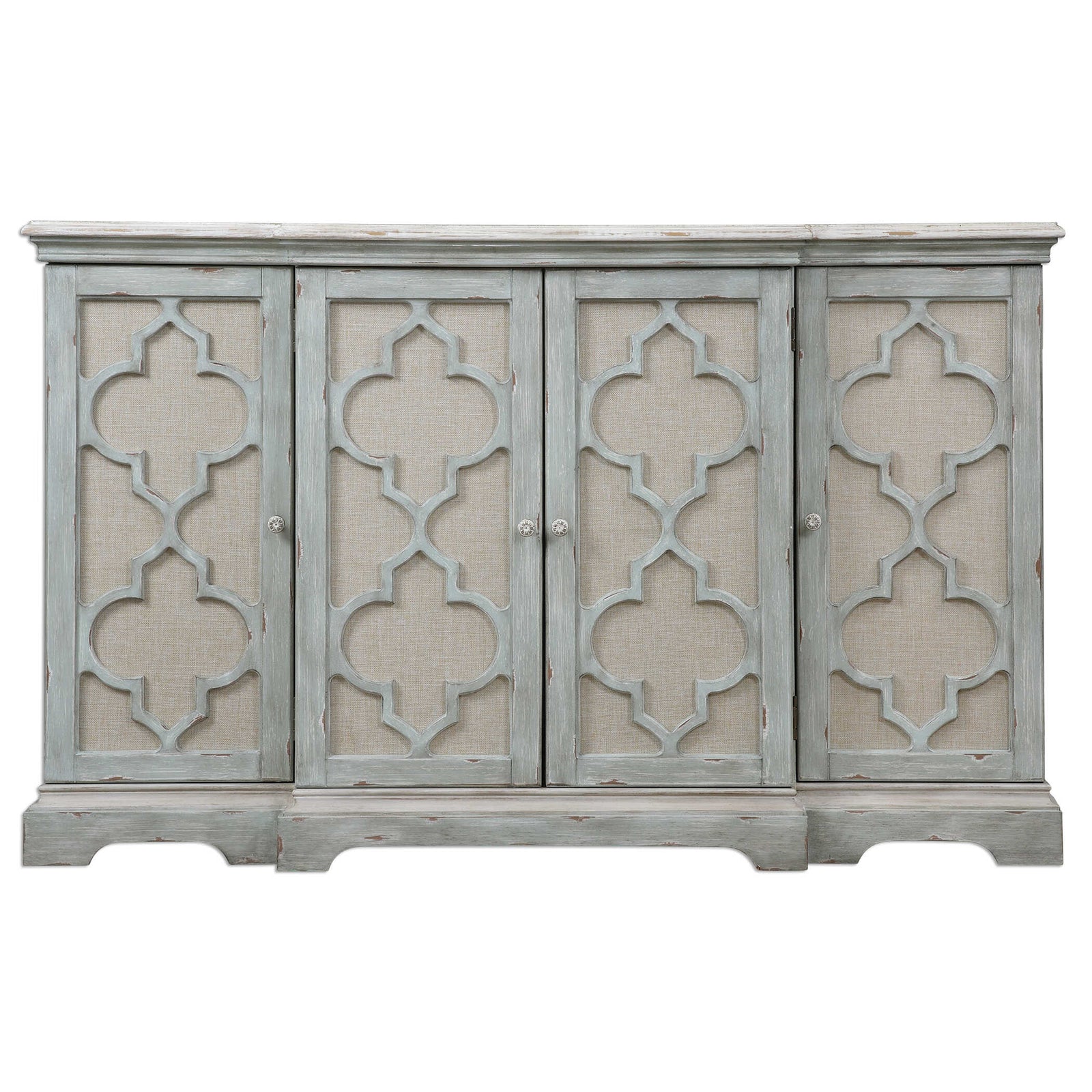 American Home Furniture Uttermost Sophie 4 Door Grey Cabinet